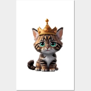 Cutest tabby kitten princess Posters and Art